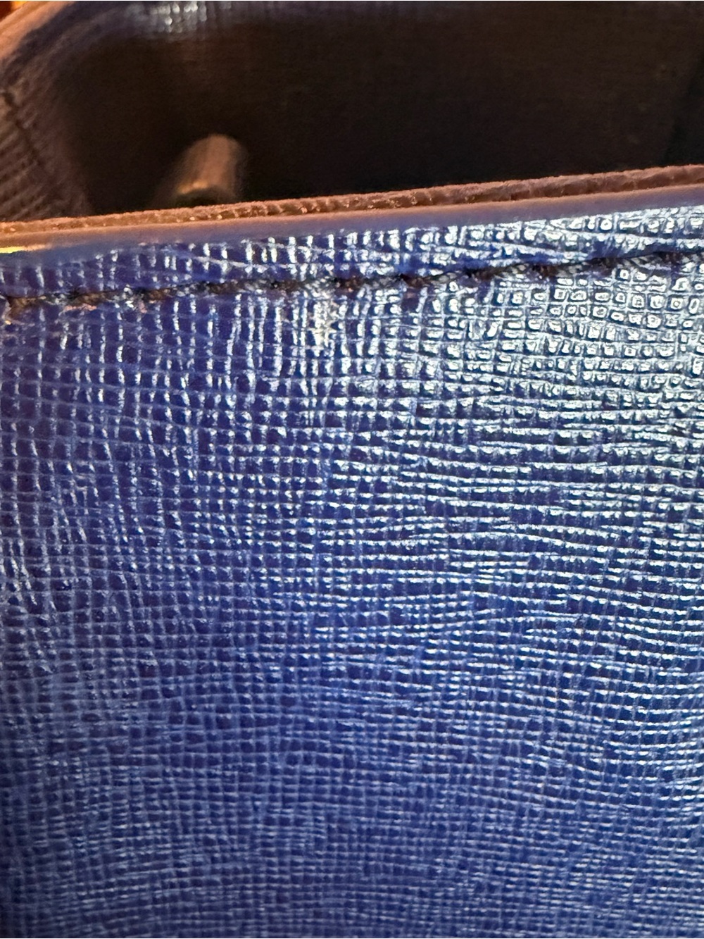 Furla Navy Saffiano Leather Tote with Gold Charm - Picture 10 of 12
